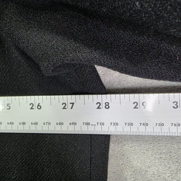 Womens Holly Deb Black 100% Pure Wool Embroidered Long Coat Open Front Size M - Picture 7 of 12